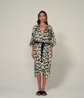 istanbul caftan black white belted front
