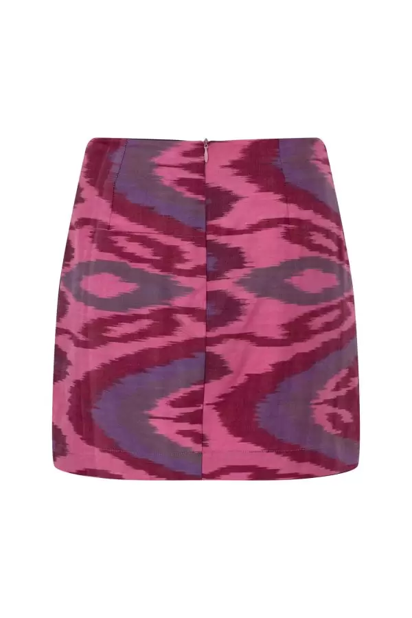 Tiril Skirt in Pink Ethnic Cotton Ikat