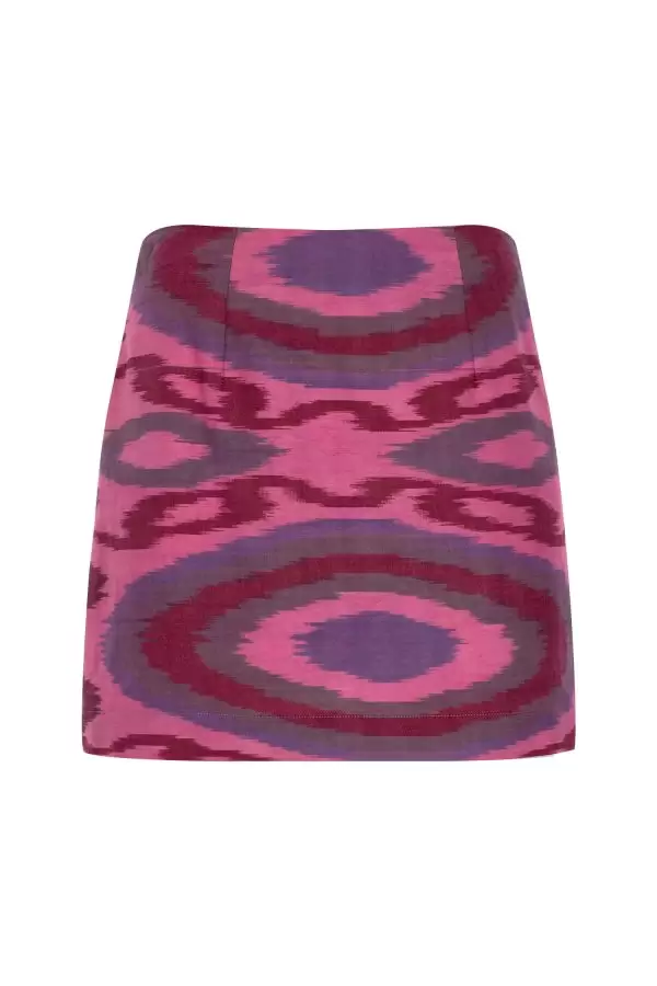 Tiril Skirt in Pink Ethnic Cotton Ikat