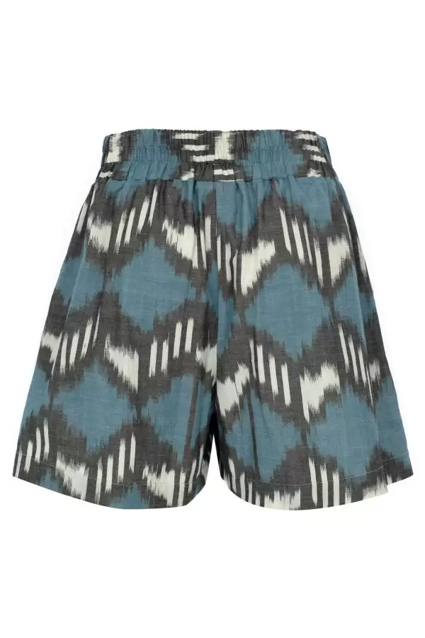 Boxer Shorts in Blue Geometric Cotton Ikat