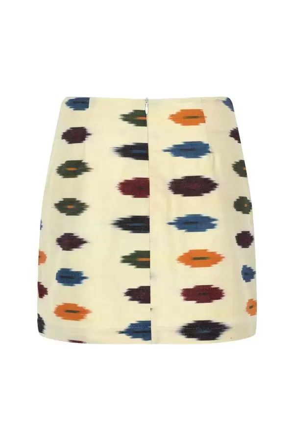 Tiril Skirt in Multi Dots Cotton Ikat