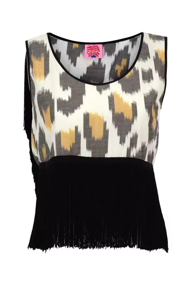 Cape Tank in Leopard Cotton Ikat