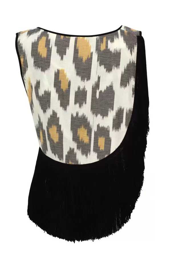 Cape Tank in Leopard Cotton Ikat