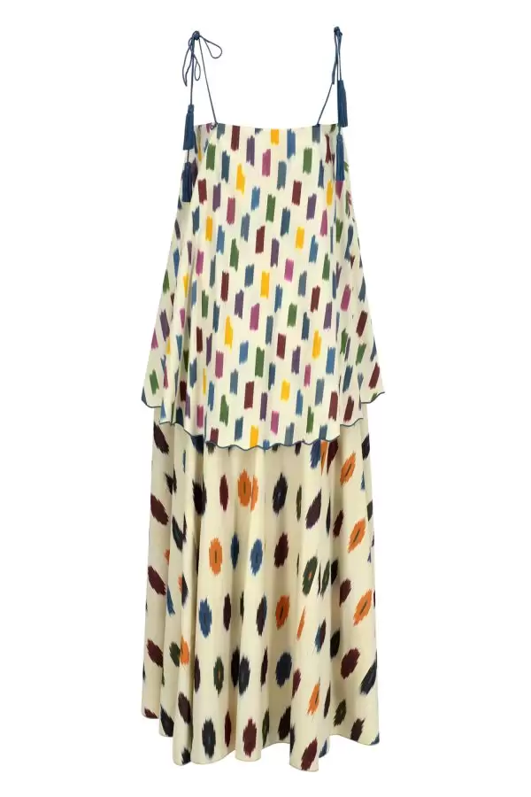 Prinkipos Dress in Multi Dots / Multi Confetti Cotton Ikat