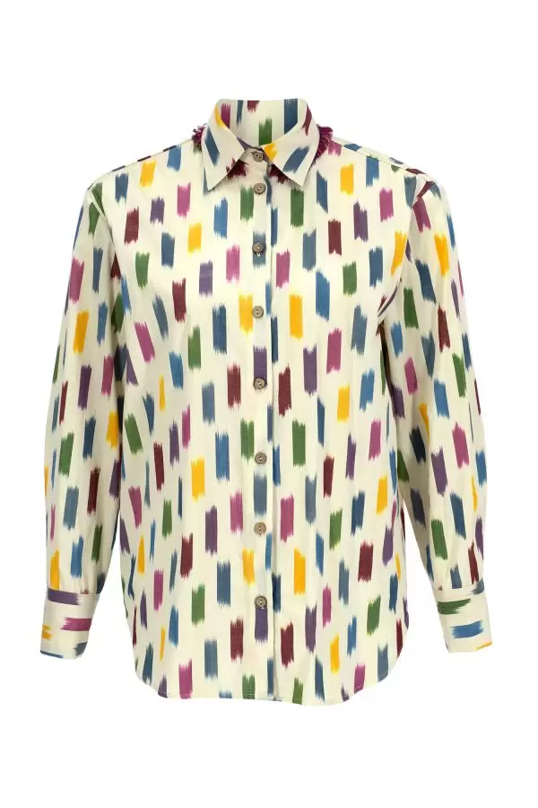 Chic Shirt in Multi Confetti Cotton Ikat