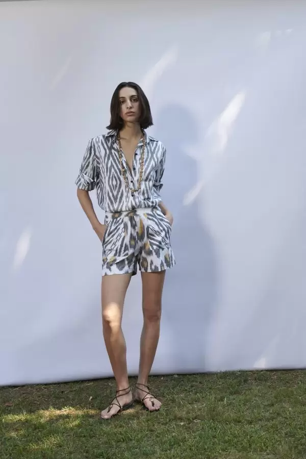 Boxer Shorts in Leopard Cotton Ikat