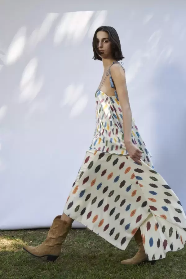 Prinkipos Dress in Multi Dots / Multi Confetti Cotton Ikat