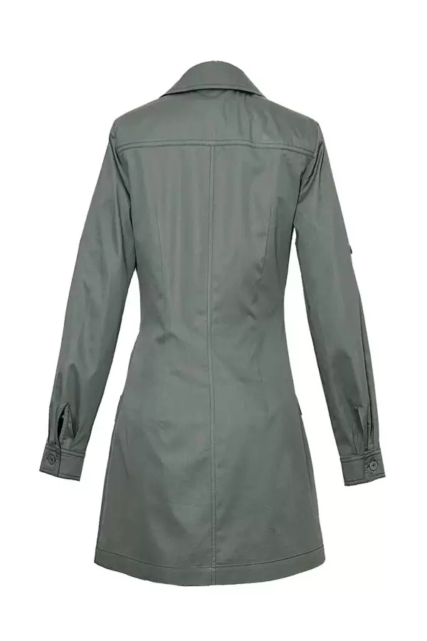 Safari Dress in Khaki Poplin